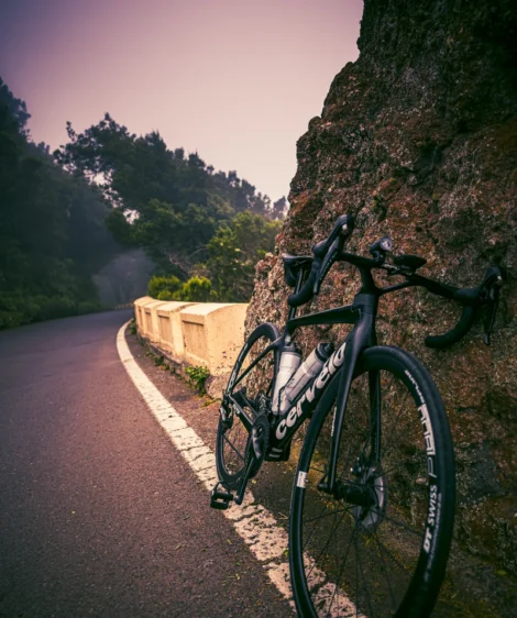 Road Bike Parked on a Road at Anaga Rural Park
