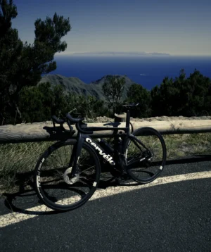 Road Bike Ascending in Anaga Mountains