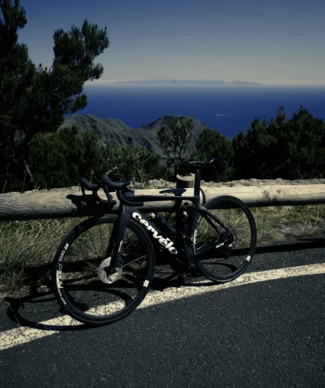 Road Bike Ascending in Anaga Mountains