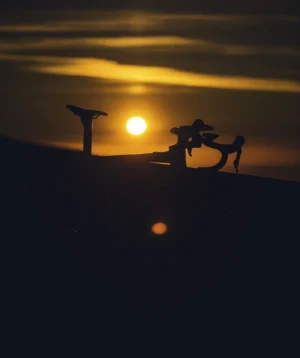 Road Bike near Teide at Sunset