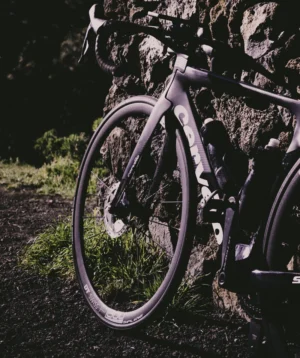 Road Bike Leaning Against a Rock