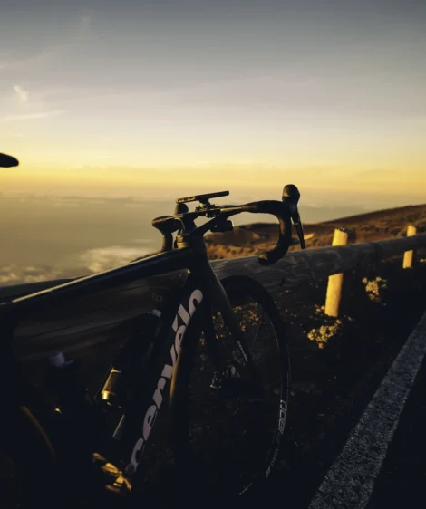 Road Bike and Sunset near Teide