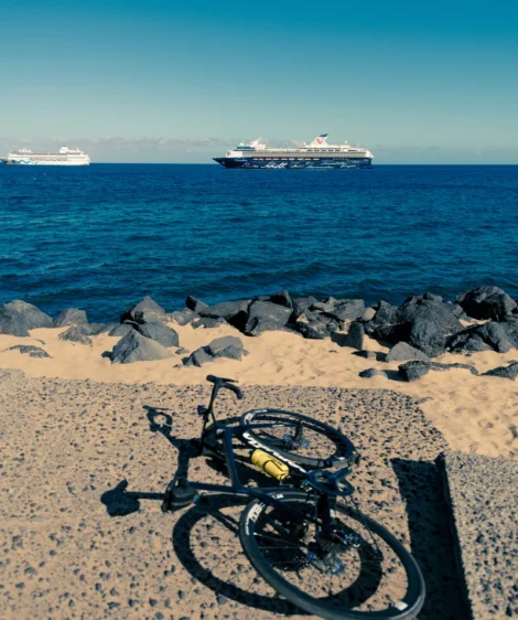 Road Bike Parked on a Beach