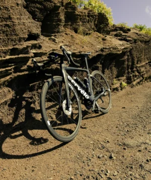 Road Bike Parked on a Rocky Hill