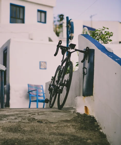 Road Bike Parked on a Wall at El Varadero