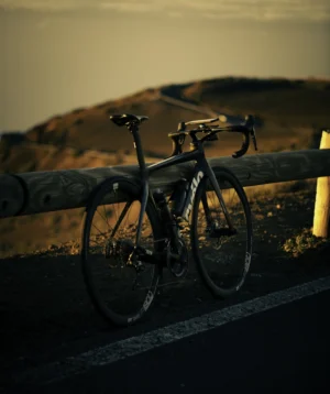Road Bike at Sunset Near Volcano Teide