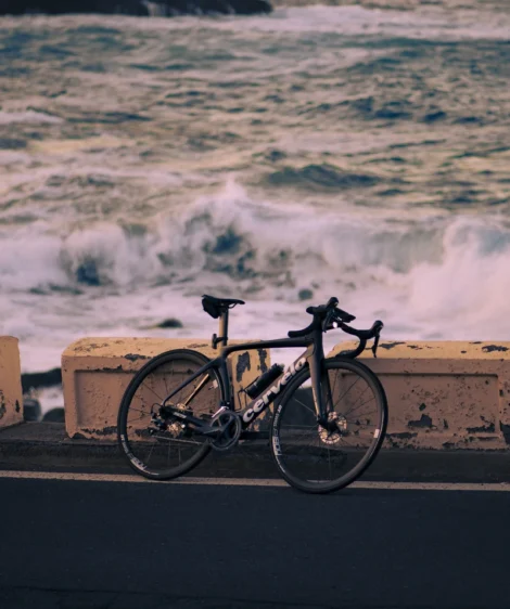 Road Bike Parked on the Side of a Road at Benijo