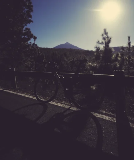 Road Bike and Teide in Background