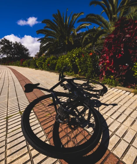 Road Bike Parked on Sidewalk at La Laguna