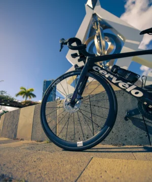 Road Bike Parked Next to the Cesar Manrique Sculpture