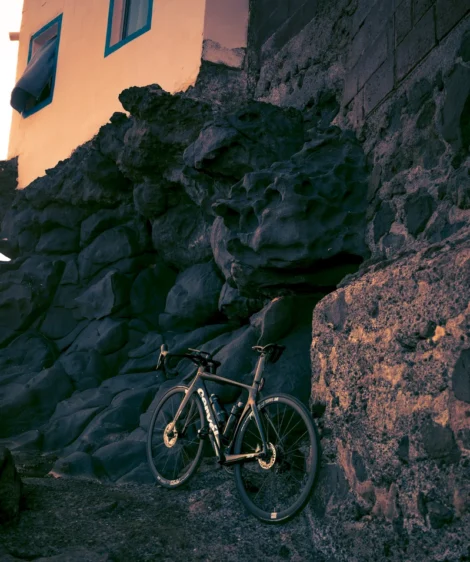 Road Bike Parked on a Rock Wall at El Varadero