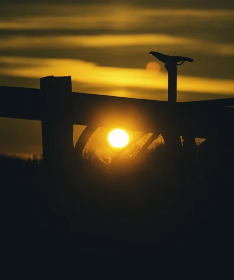 Road Bike at Sunset near Teide