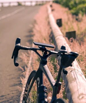 Road Bike Parked on a Road in Anaga Mountains
