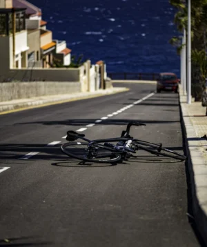 Road Bike on the Side of a Road by the Ocean