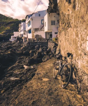 Road Bike Parked on a Rocky Hillside in El Varadero