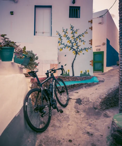 Road Bike Parked on a Sidewalk in El Varadero