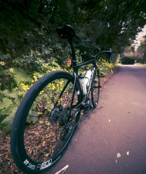 Road Bike Parked on a Road in Parque Rural de Anaga