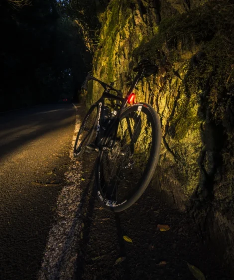 Road Bike Parked on a Rock in Anaga
