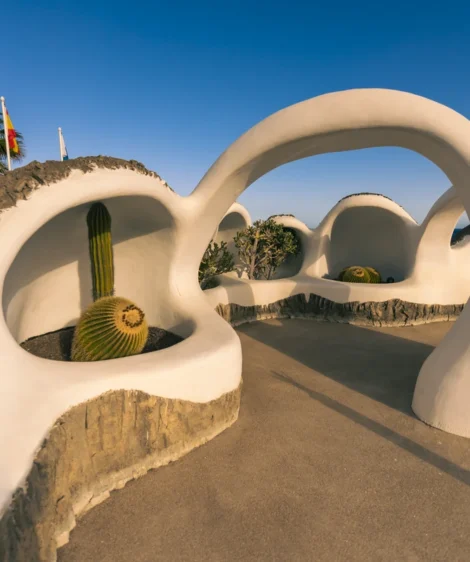White Archway With Snake in It