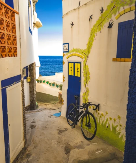 Bicycle Parked on Sidewalk