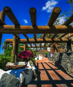 Wooden Bridge Over Garden