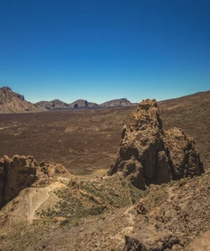 Rocky Landscape With Person Walking on It