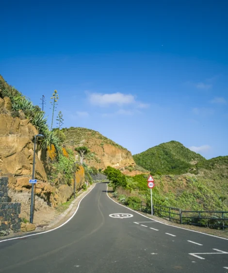 Road With Hill on the Side