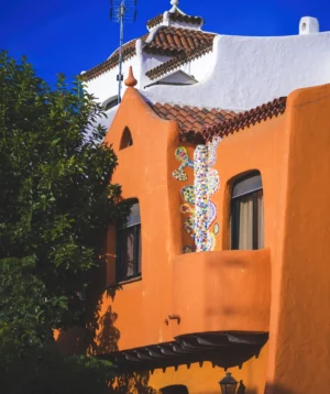 Building With Colorful Roof
