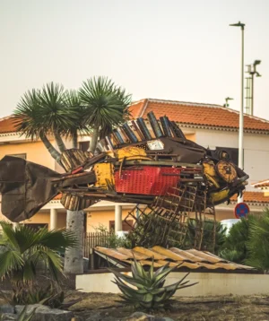 Building With Dragon Sculpture