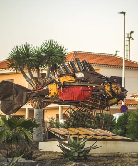 Building With Dragon Sculpture