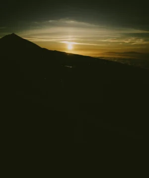 Mountain With the Sun in the Background