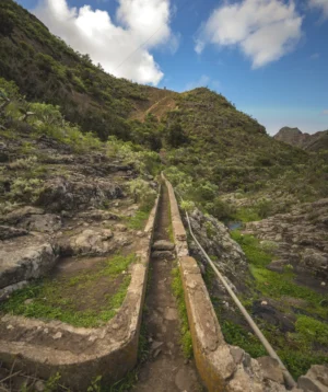 Long Train Track Going Through Rocky Area