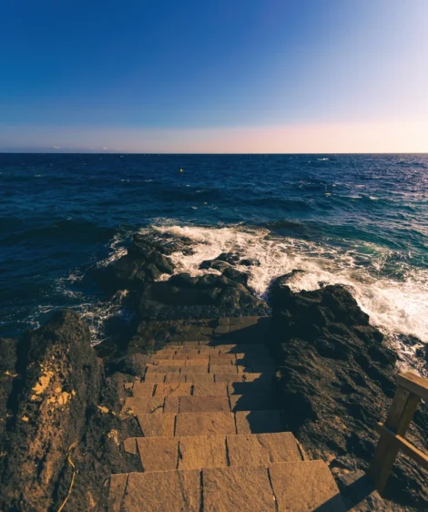 Rocky Beach With Waves Crashing