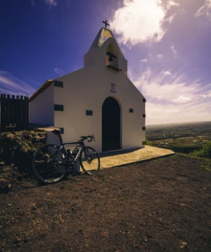 Bicycle Parked in Front of Church