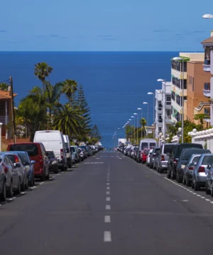 Road With Cars Parked Along It