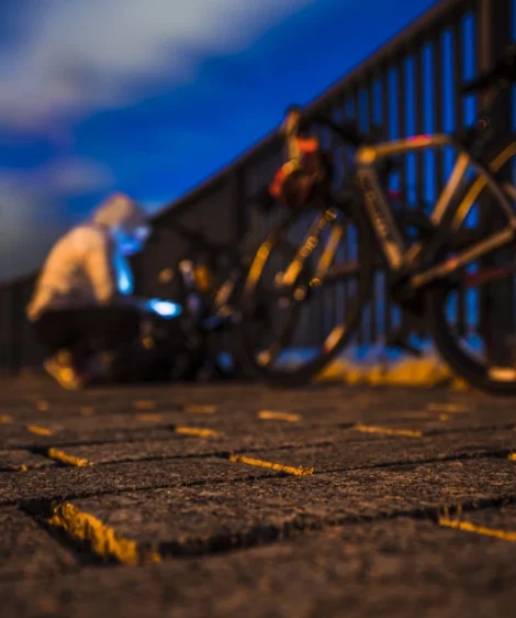 Bicycle Parked on Sidewalk