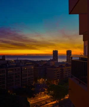 Cityscape With Sunset