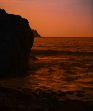 Rocky Beach With Sunset