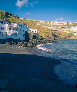 Beach With Houses and Hill