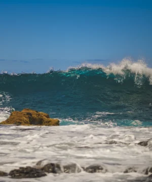 Waves Crashing on Rocks