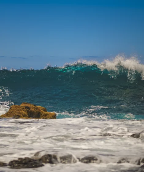 Waves Crashing on Rocks