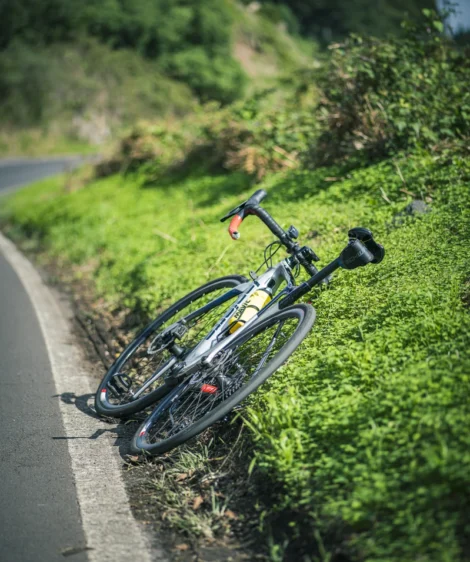 Bicycle Lying on the Side of Road