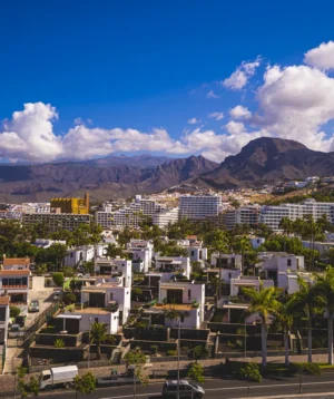 City With Mountains in the Background