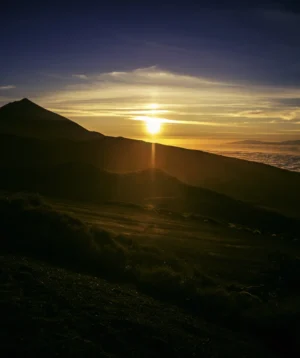 Landscape With Hills and the Sun in the Background