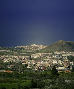City With Mountain in the Background