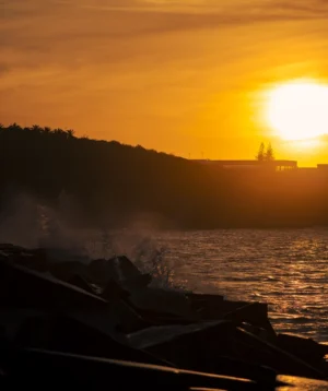 Sunset Over Rocky Beach